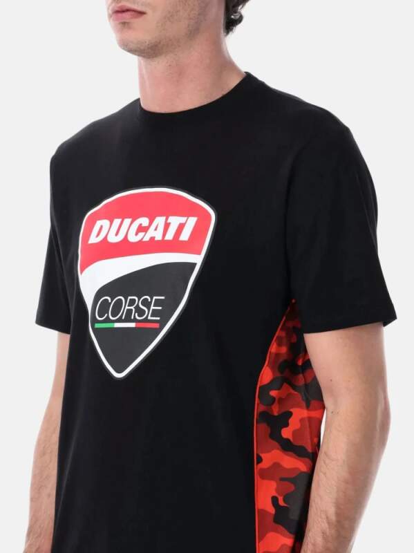 Ducati Corse CAMU Fan-T-Shirt schwarz mit Logo