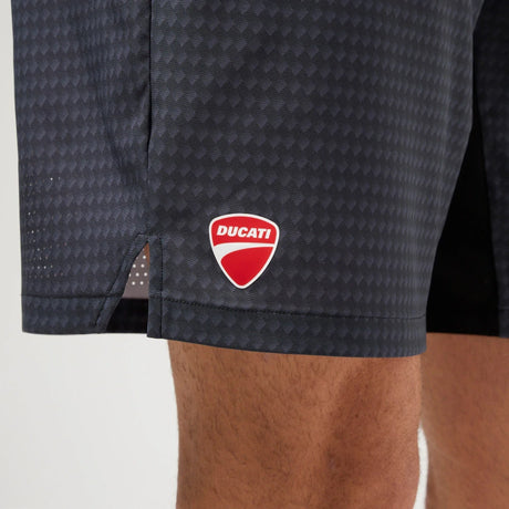 Ducati x Macron Sportshorts mit Logo – Dunkelgrau
