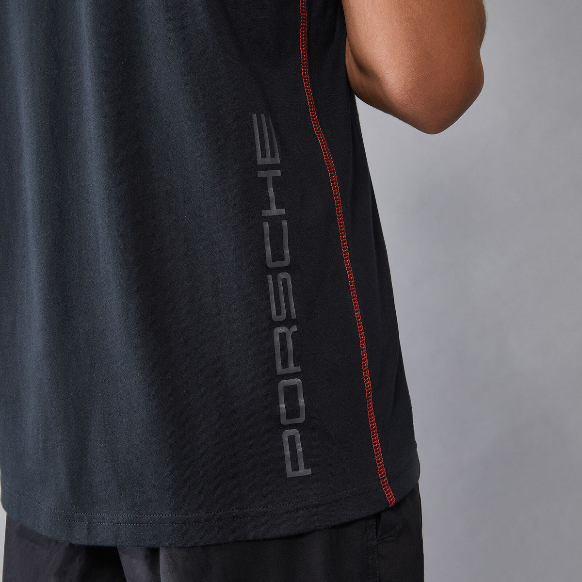 Porsche casual T-shirt with logo, black