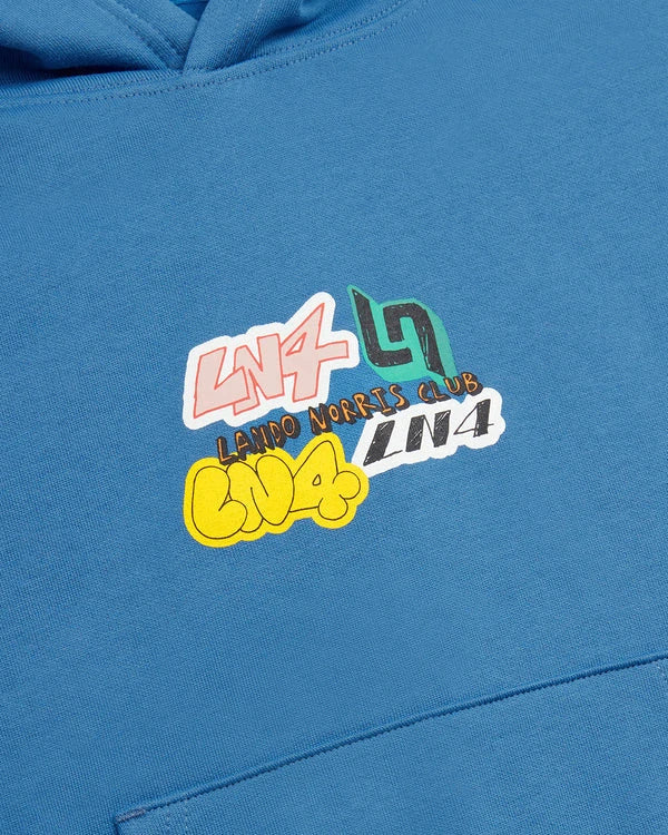 Lando Norris LN4 STICKER Kids' Hoodie – Blue