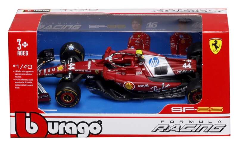 Modell Scuderia Ferrari SF-25 BBurago #44 Lewis Hamilton 2025
