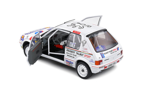 Modell Solido Peugeot 205 GTI Colin McRae im Maßstab 1:18, Lombard Rallye 1988