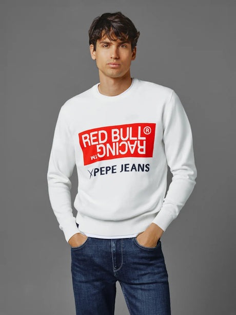 Pepe Jeans – Red Bull Racing Pullover weiß mit Schriftzug