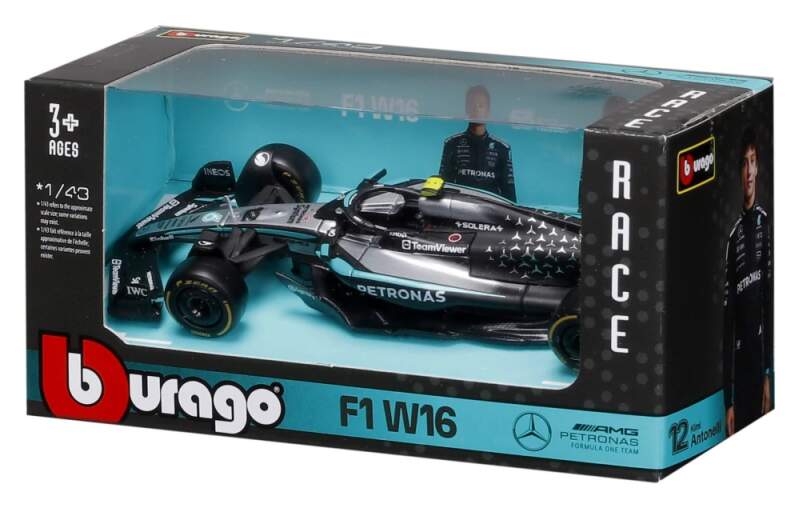 Model Mercedes AMG Petronas F1 W16 BBurago #12 Kimi Antonelli 2025