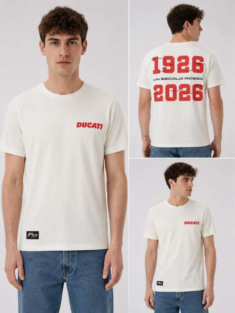 Men's Ducati Corse white T-shirt - 100th years DUCATI edition