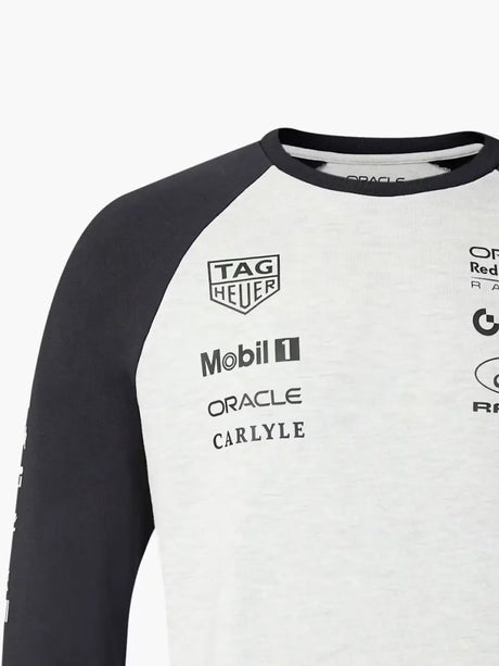 Oracle Red Bull Racing Classic Team-Langarmshirt mit Sponsorenlogos – Grau