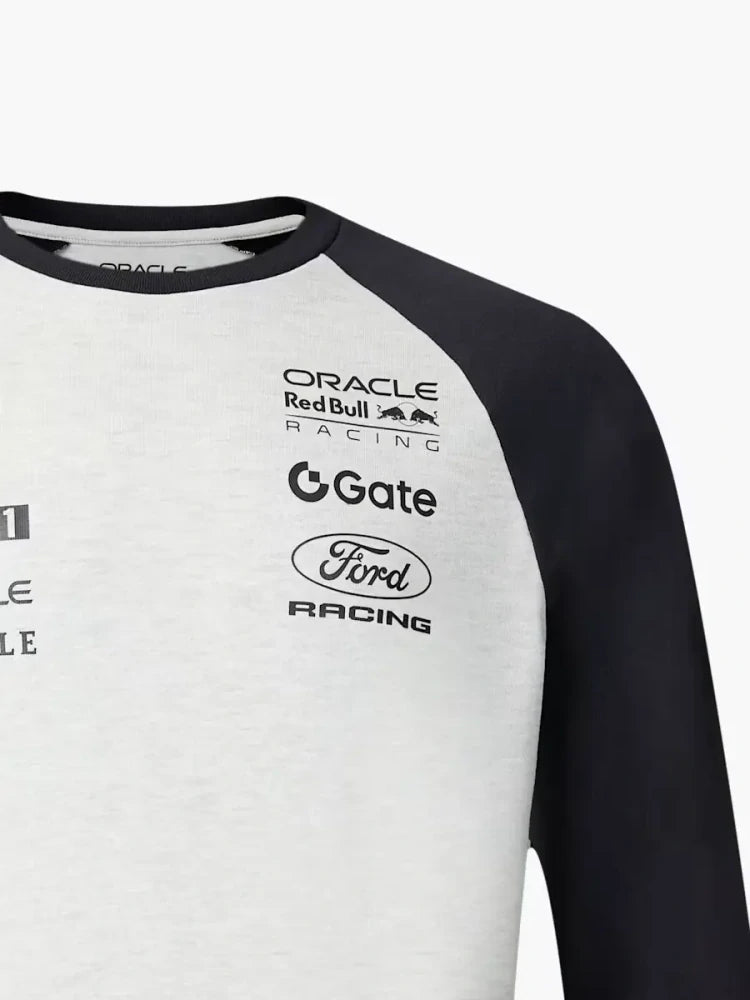 Oracle Red Bull Racing Classic Team-Langarmshirt mit Sponsorenlogos – Grau