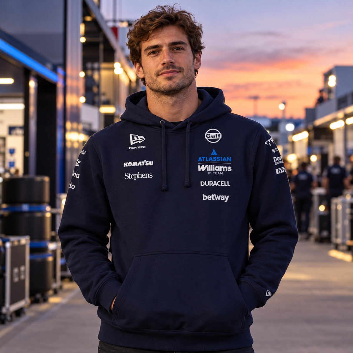 Williams F1 Team Hoodie with Sponsor Logos – Team Edition – illustrative photo (AI)