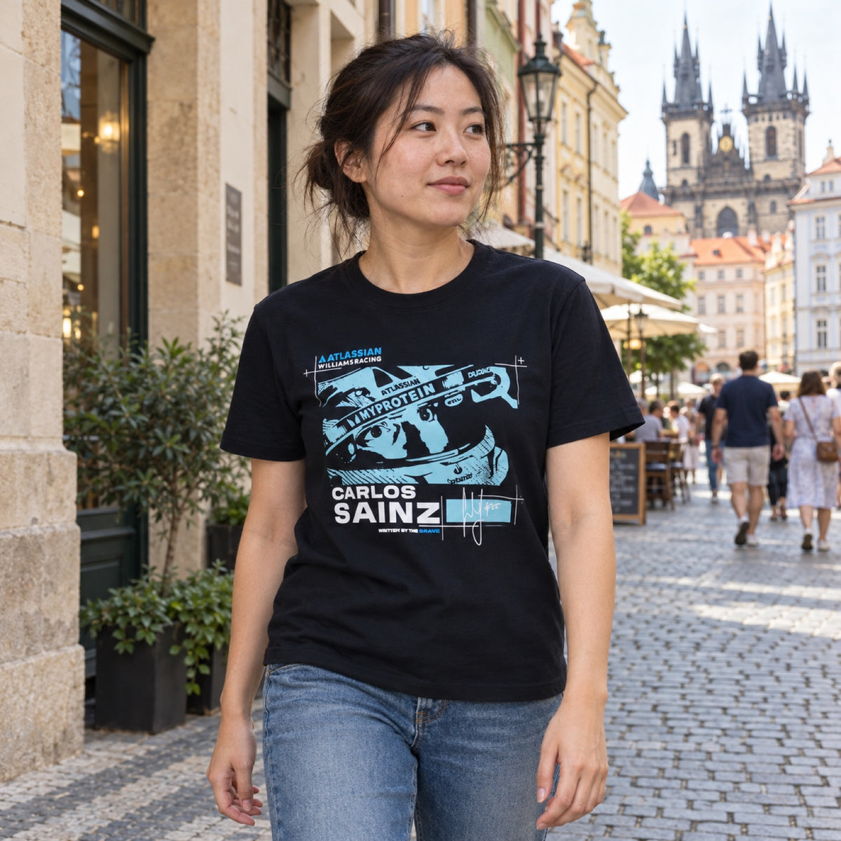 Carlos Sainz Williams Racing F1 Fan T-Shirt – Navy Blue – ilustrační foto 2 (AI)