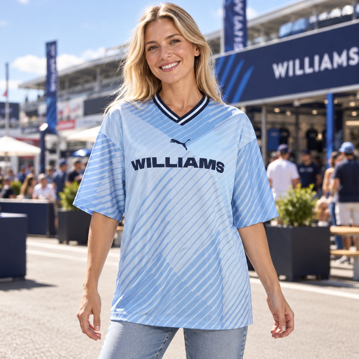 Williams Racing Sports T-Shirt with Logo – Light Blue – illustrative photo (AI)
