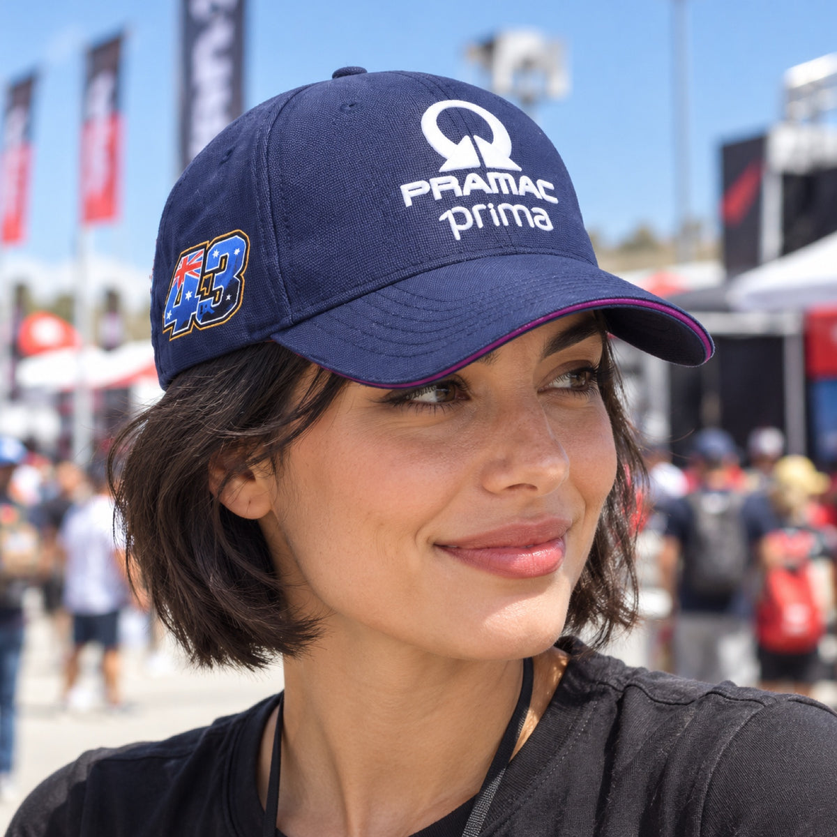 Yamaha Pramac Team Cap with Sponsor Logos – illustrative photo (AI)