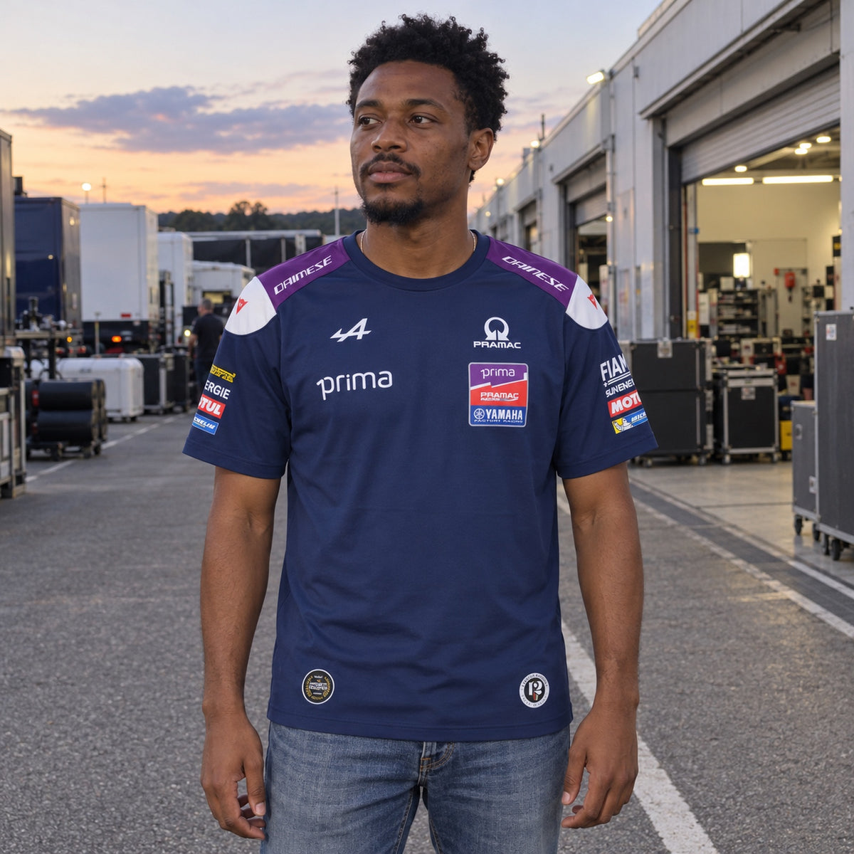 Yamaha Pramac Team T-Shirt with Sponsor Logos – ilustrační foto (AI)